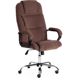 Кресло TetChair Bergamo хром (22) флок коричневый 6 кресло tetchair parma флок ткань коричневый 6 tw 24