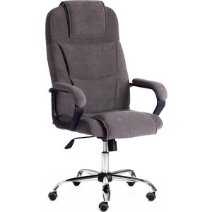 Кресло TetChair Bergamo хром (22) флок серый 29 офисное кресло для персонала dobrin terry lm 9400 серый велюр mj9 75