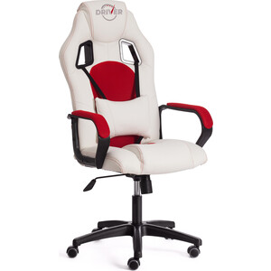 Кресло TetChair Driver (22) кож/зам/ткань, белый/красный 36-01/TW-08 офисное кресло tetchair leader ткань бордо 2604