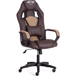Кресло TetChair Driver (22) кож/зам/ткань, коричневый/бронза 36-36/TW-21 кресло tetchair bergamo 22 ткань коричневый 3м7 147