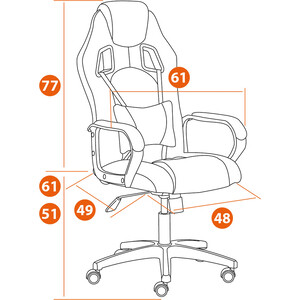 Кресло TetChair Driver (22) кож/зам/ткань, черный/оранжевый 36-6/TW-07