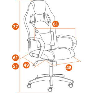 Кресло TetChair Driver (22) флок/ткань, черный/серый 35/TW-12