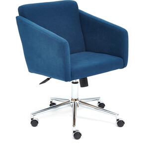 Кресло TetChair Milan хром флок, синий 32 кресло с перекидной спинкой обивка синий винил с белым кантом 16106b mr