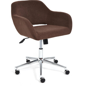 Кресло TetChair Modena хром флок, коричневый 6 кресло tetchair comfort lt 22 кож зам коричневый 36 36