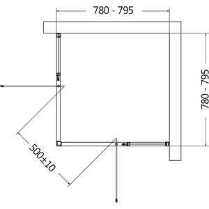 Душевой уголок AQUAme 80х80 прозрачный, матовый черный (AQM7102-2-8)