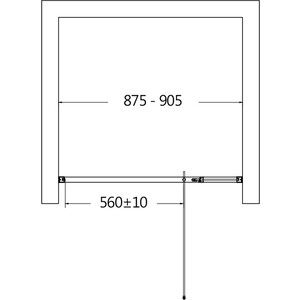 Душевая дверь AQUAme 90х195 прозрачная, черная матовая (AQM7108-2-9)