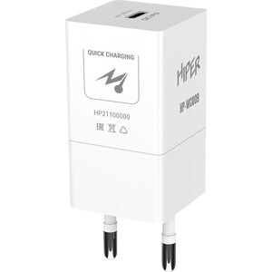 Сетевое зарядное устройство (СЗУ) Hiper HP-WC009 3A PD+QC универсальное белый сетевое зарядное устройство borofone ba72am micro usb 1xusb 3 а белый