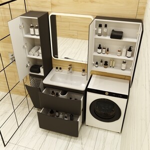 Мебель для ванной Style line Бергамо мини 70х35 Люкс Plus напольная, черная