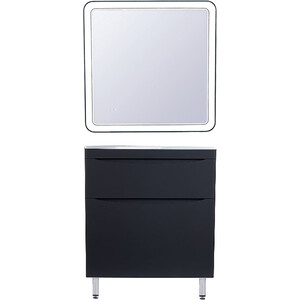 Мебель для ванной Style line Бергамо мини 80х35 Люкс Plus напольная, черная комплект дверной коробки тренто бергамо 2070x70x32 мм дуб европейский