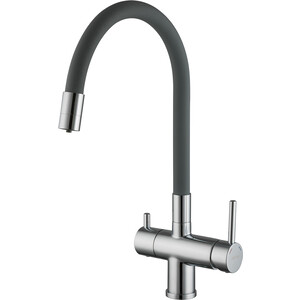 Смеситель для кухни Gappo G4398-30 с подключением фильтра, хром серый (6959477656118) клапан запасной питьевой системы profile design fc bite valve белый серый acfcbv8