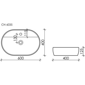 Раковина накладная Ceramicanova Element 60х40 (CN6035)