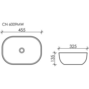 Раковина-чаша Ceramicanova Element 46х33 белый матоый (CN6009MW)