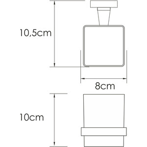Стакан для ванной Wasserkraft Rhin одинарный, хром (K-8728)
