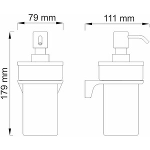 Дозатор для жидкого мыла Wasserkraft Wiese оружейная сталь (K-8999)