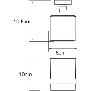 Стакан для ванной Wasserkraft Dill одинарный, хром (K-3928)