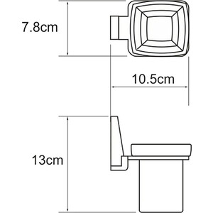 Стакан для ванной Wasserkraft Lopau одинарный, хром (K-6028)