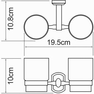 Стакан для ванной Wasserkraft Oder двойной, хром (K-3028D)