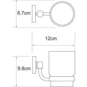Стакан для ванной Wasserkraft Rhein одинарный, хром (K-6228)