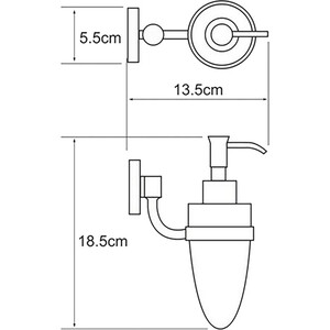 Дозатор для жидкого мыла Wasserkraft Rhein хром (K-6299)