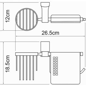 Держатель туалетной бумаги и освежителя Wasserkraft Leine хром (K-5059)