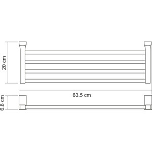 Полка для полотенец Wasserkraft Leine 65 белая/хром (K-5011WHITE)