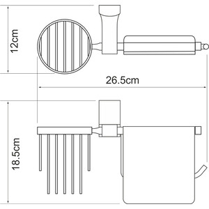 Держатель туалетной бумаги и освежителя Wasserkraft Leine белый/хром (K-5059WHITE)