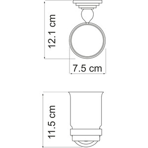 Стакан для ванной Wasserkraft Ammer одинарный, никель (K-7028)