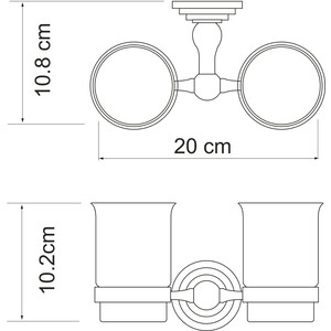 Стакан для ванной Wasserkraft Ammer двойной, никель (K-7028D)