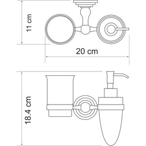 Стакан и дозатор Wasserkraft Ammer никель (K-7089)
