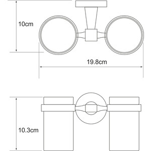 Стакан для ванной Wasserkraft Isen двойной, хром (K-4028D)