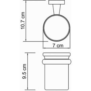 Стакан для ванной Wasserkraft Lippe одинарный, хром (K-6528)