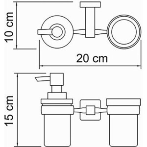 Стакан и дозатор Wasserkraft Lippe хром (K-6589)