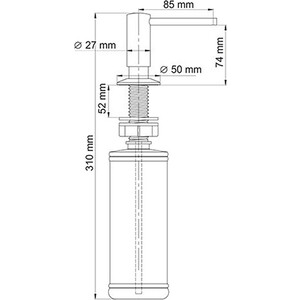 Дозатор для жидкого мыла Wasserkraft встраиваемый, никель (K-1499)