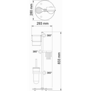Стойка для туалета Wasserkraft напольная, хром (K-1256)