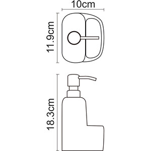 Дозатор для жидкого мыла Wasserkraft с емкостью для губки, черный (K-8499BLACK)