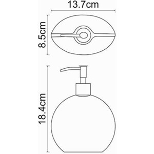 Дозатор для жидкого мыла Wasserkraft Eider хром (K-33399)