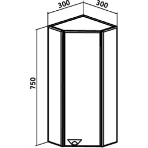 Шкаф подвесной Runo Кредо 30 угловой, белый (00000000010)