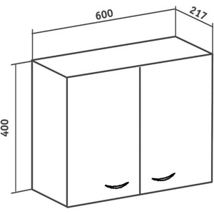 Шкаф подвесной Runo Рондо 60х40 белый (00000001182)