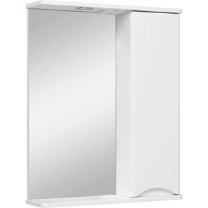 Зеркальный шкаф Runo Афина 60х75 правый, белый (00-00001171) шкаф для одежды афина 600 × 343 × 2078 мм 2 двери ясень анкор светлый