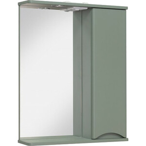 Зеркальный шкаф Runo Афина 60х75 правый, цемент (00-00001207) кухонный гарнитур солви 2000х600 дуб бунратти цемент