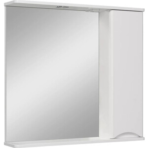 Зеркальный шкаф Runo Афина 80х75 правый, белый (00-00001172) зеркальный шкаф mixline стив 60х81 левый белый 4640030869022