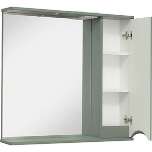 Зеркальный шкаф Runo Афина 80х75 правый, цемент (00-00001215)
