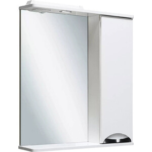 Зеркальный шкаф Runo Барселона 65х75 правый, белый (00000001036) зеркальный шкаф runo лада 40 графит 00 00001193