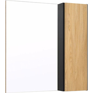Зеркальный шкаф Runo Мальта 70х75 дуб/черный (00-00001101) зеркальный шкаф runo римини 75х75 правый бежевый 00 00001280