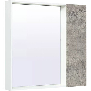 Зеркальный шкаф Runo Манхэттен 75х75 серый бетон (00-00001017) зеркальный шкаф 120x60 см бетон светлый aqwella 5 stars mobi mob0412 mob0717bs z