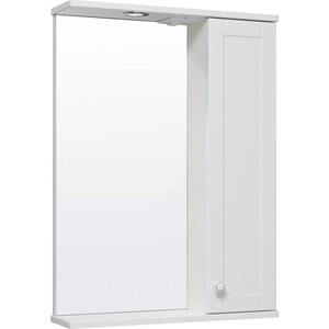 Зеркальный шкаф Runo Мерида 58х80 правый, белый (00-00000740) зеркальный шкаф mixline стив 60х81 левый белый 4640030869022