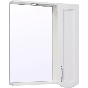 Зеркальный шкаф Runo Неаполь 65х75 правый, белый (00-00001030) зеркальный шкаф 65x75 см мятный runo марсель 00 00001219