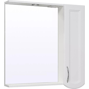 Зеркальный шкаф Runo Неаполь 75х75 правый, белый (00-00001031) зеркальный шкаф 65x75 см мятный runo марсель 00 00001219
