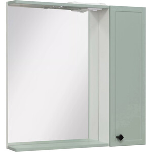 Зеркальный шкаф Runo Римини 75х75 правый, мята (00-00001279) зеркальный шкаф mixline радуга 46х80 зеленый 4640030866793