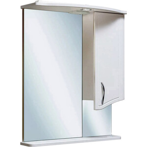 Зеркальный шкаф Runo Севилья 60х75 правый, белый (00000000790) зеркальный шкаф 65x75 см мятный runo марсель 00 00001219